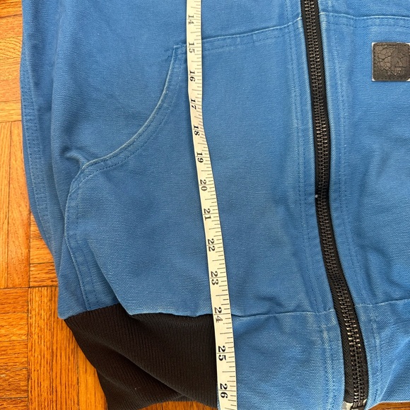 Rare Vintage Carhartt Canvas Hooded Jacket In Blue J360 ELB Size Small - Picture 9 of 10